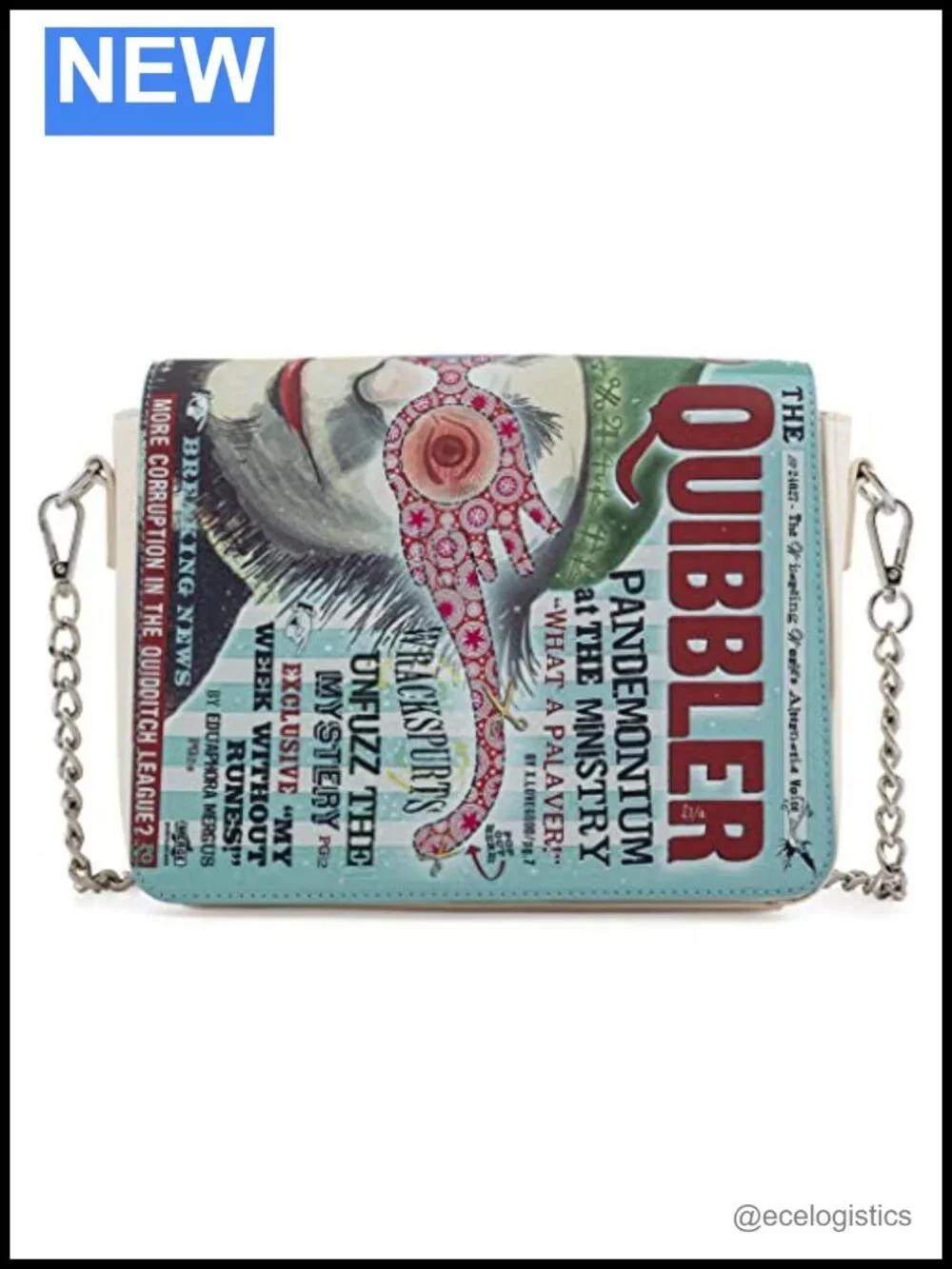 Harry Potter Quibbler Faux Leather Crossbody Purse with Chain Strap